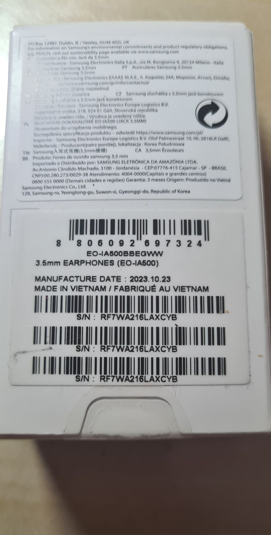 Słuchawki z mikrofonem do Jack 3,5 mm, Samsung + nakładki do słuchawek
