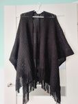 Czarne poncho sweter oversize, xs, s