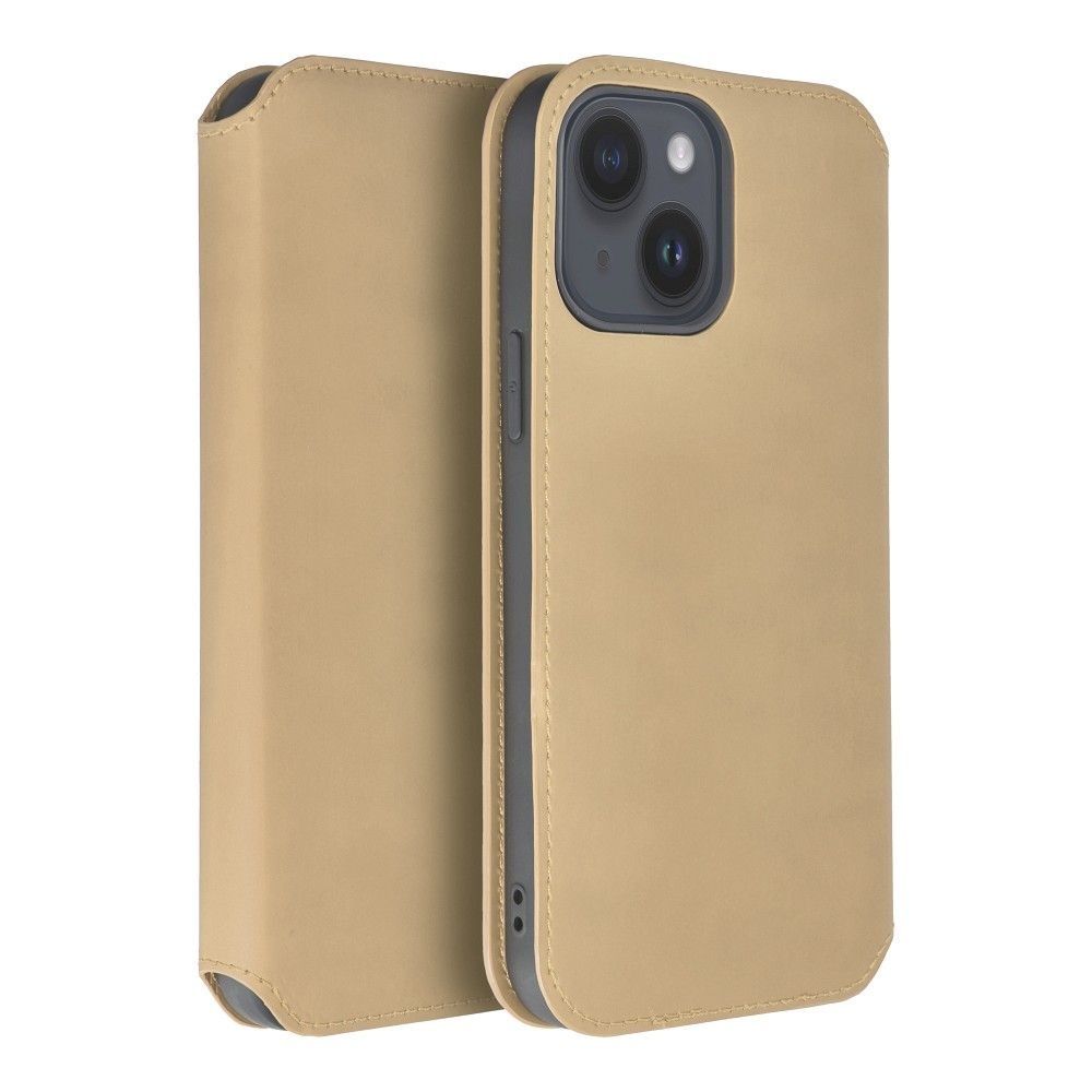 Kabura DUAL POCKET Book do SAMSUNG S24 Ultra złoty + szkło hartowane