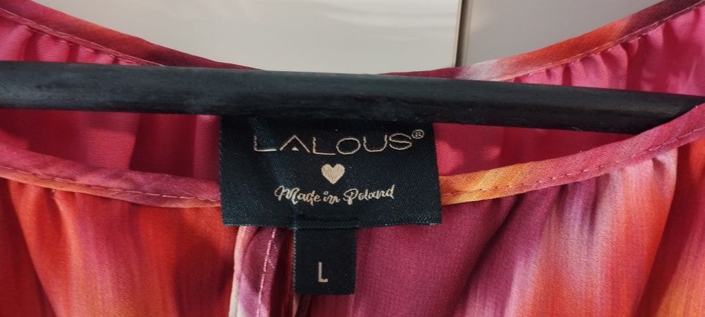 Sukienka Lalous, polski producent kolor fuksja, pomarańcz rozm L