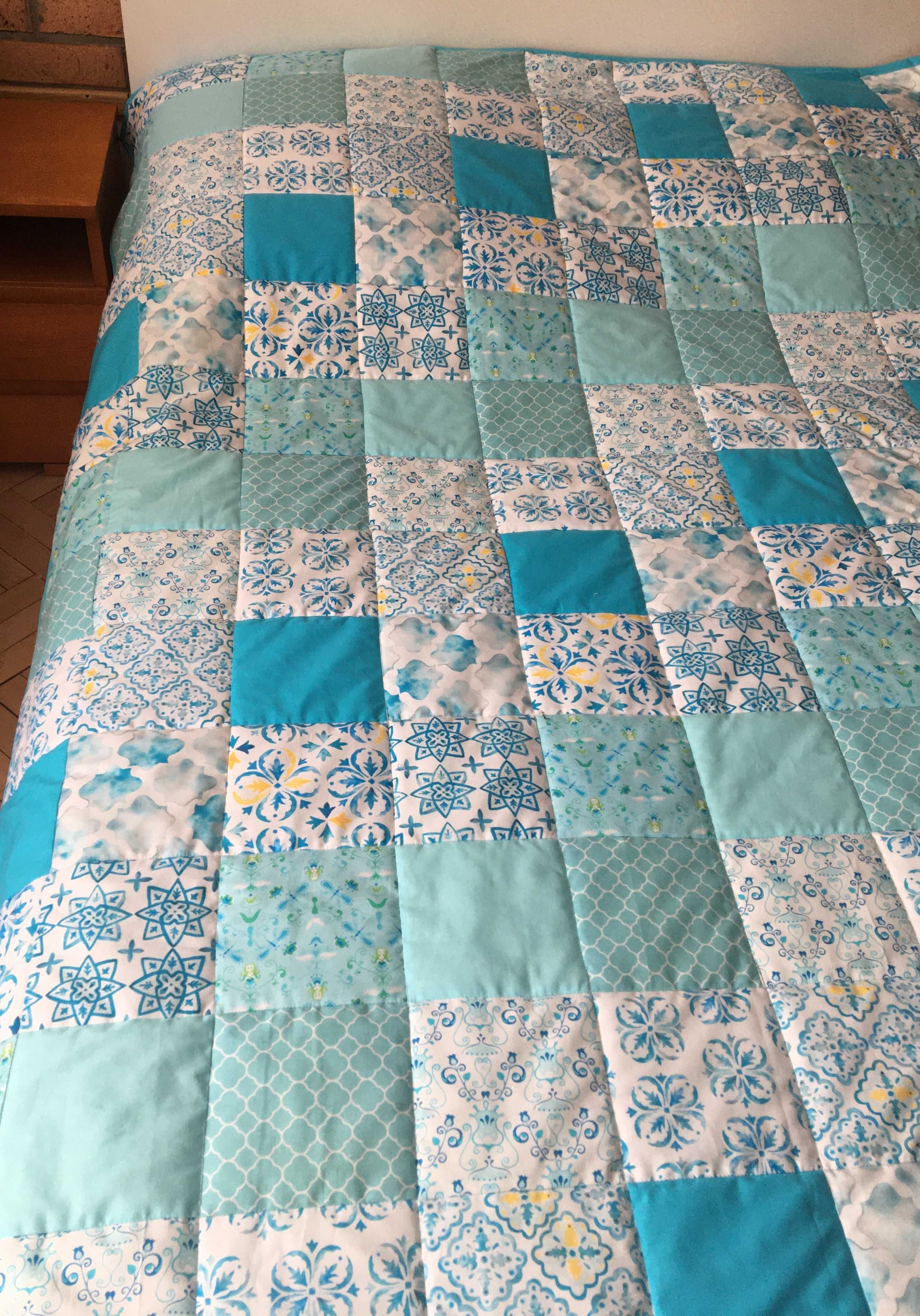 Narzuta patchwork 150/205 Turkusowa arabeska