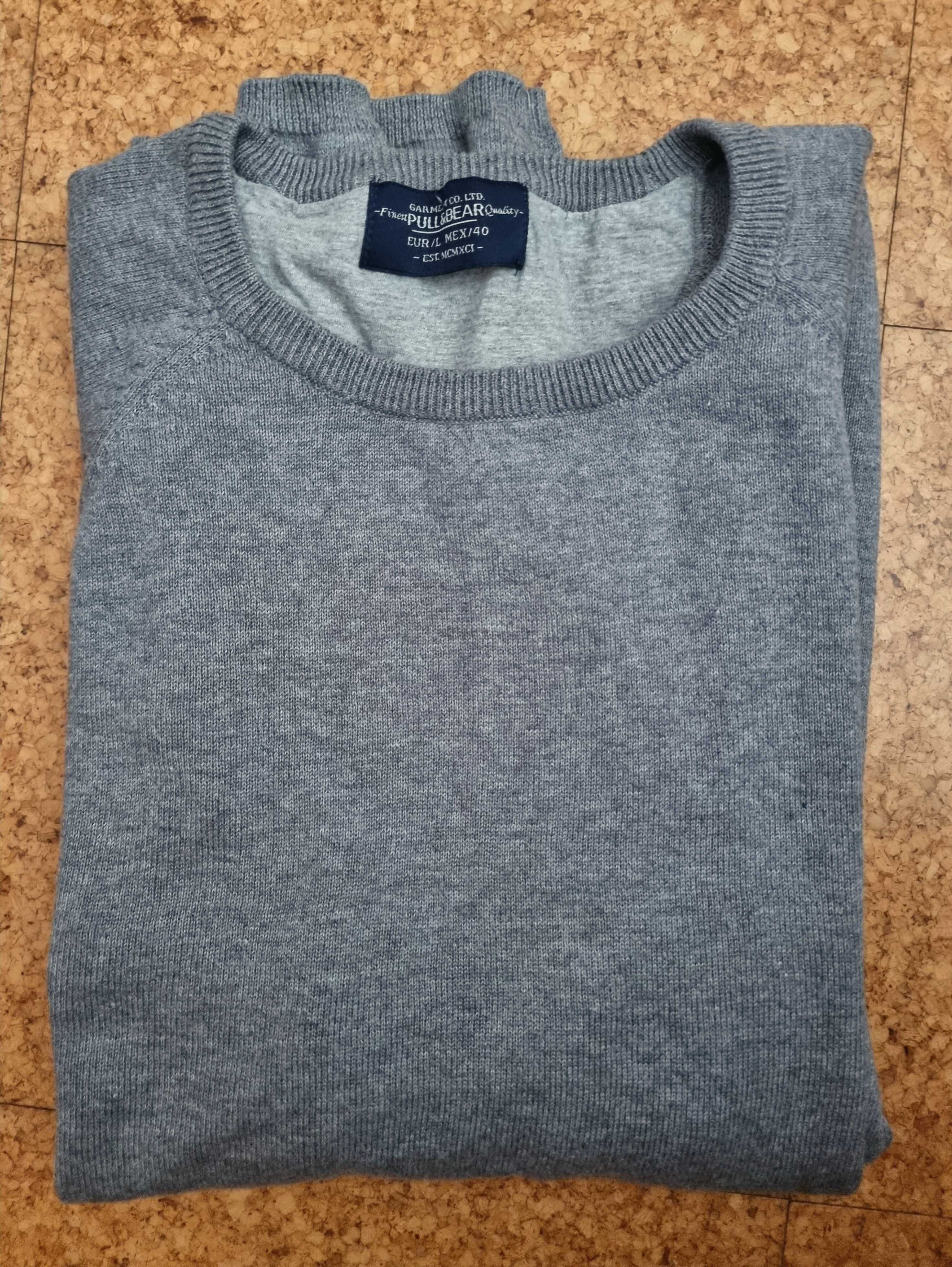 Camisola de malha cinzenta Pull & Bear, tamanho L