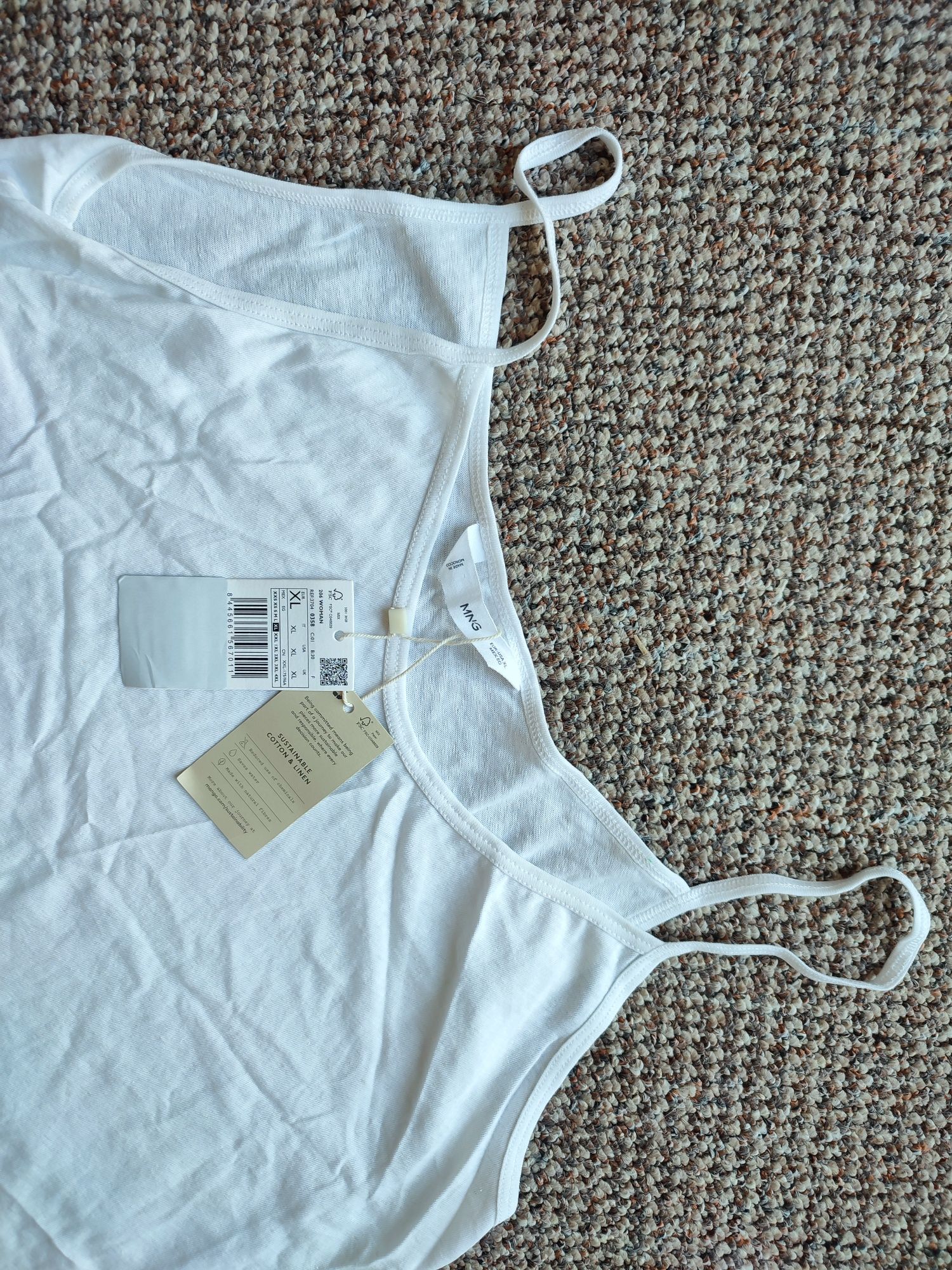 NOWY top koszulka bawełna len Mango roz. XL
