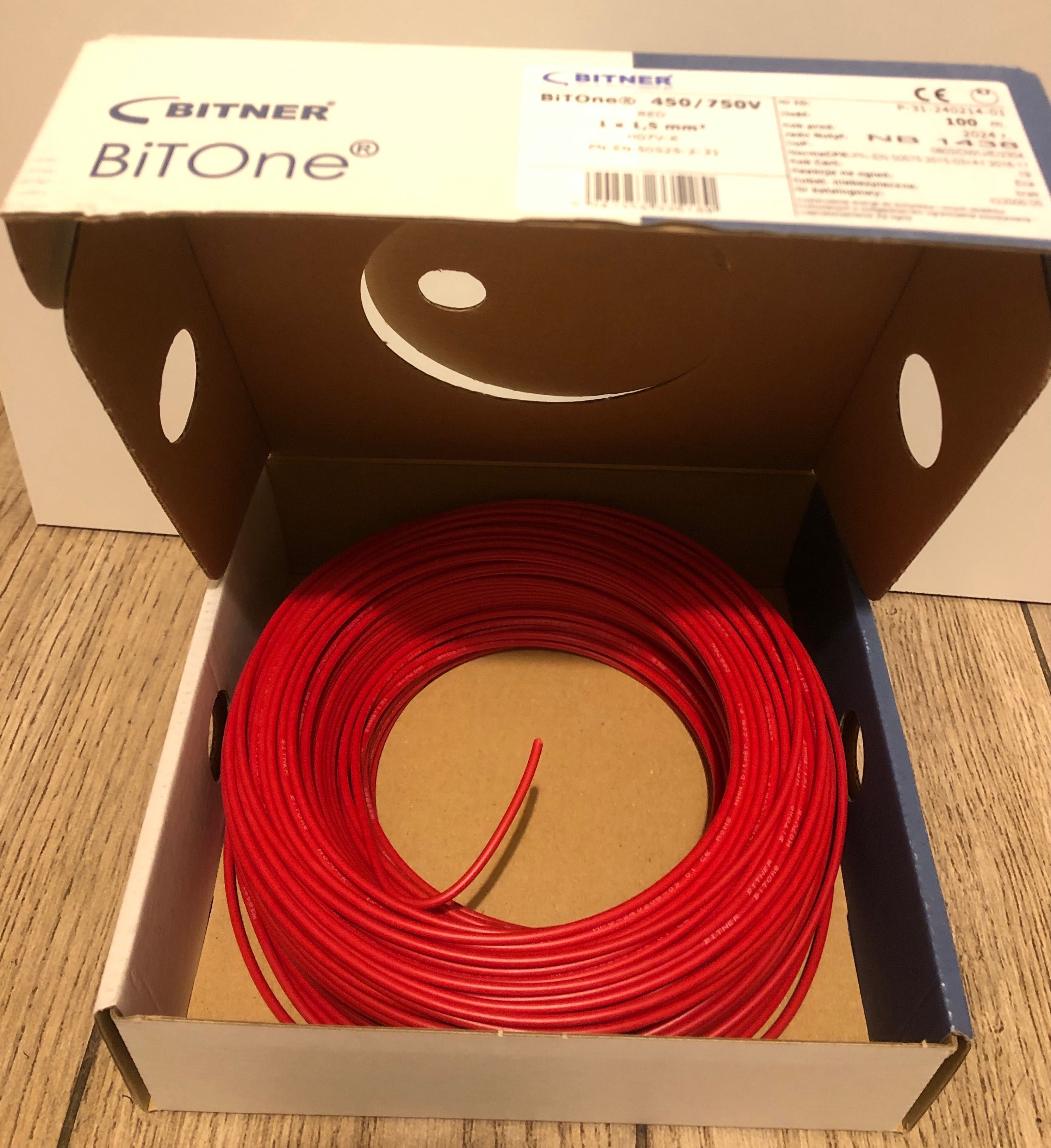 Przewód linka LGY 1x1,5mm2 czerwona BITNER 92 m