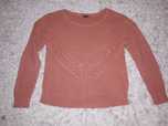 Sweter brudny róż warkocz S M