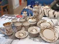 Фарфоровый кофейный сервиз позолота