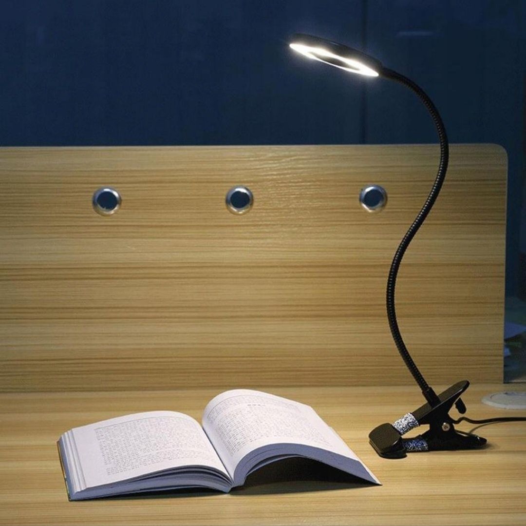 Lapka LED biurkowa z klipsem do czytania USB
