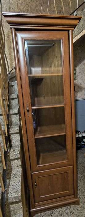 Witryna Kent BRW Drewno ze szklanymi drzwiami