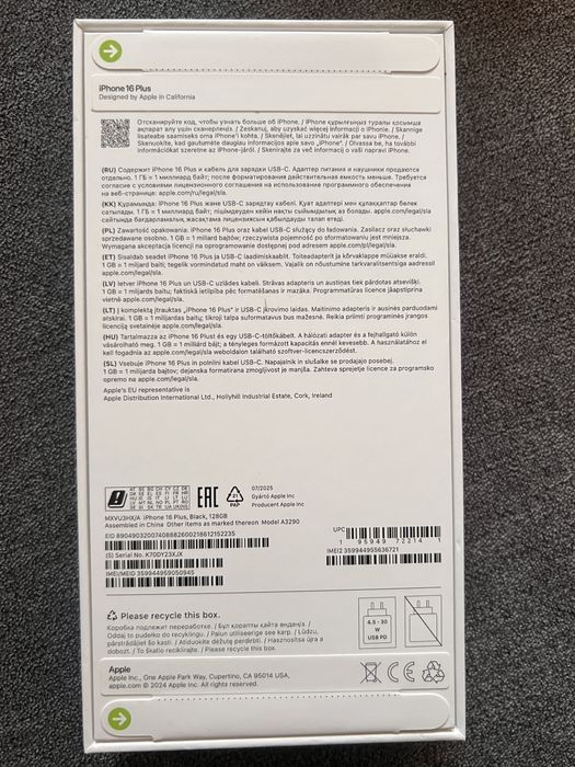 NOWY - iPhone 16 Plus 128GB - czarny - nieotwierany