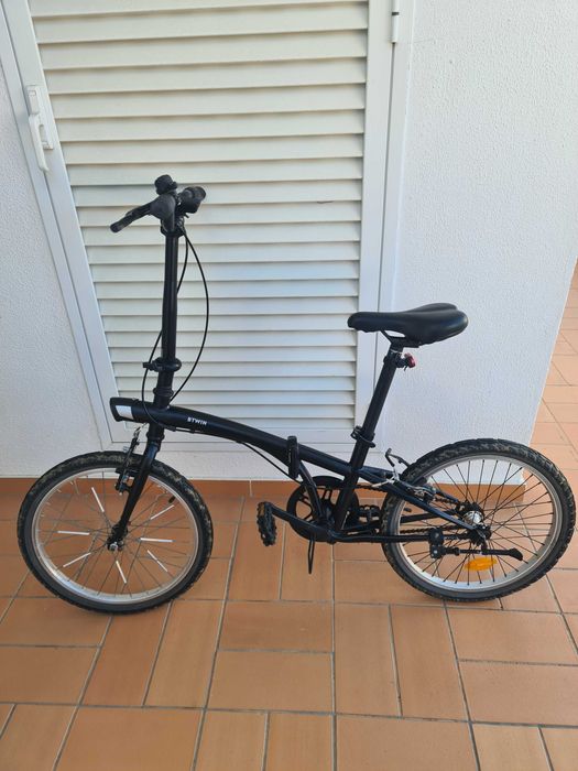 Bicicleta Dobrável BTWIN Roda 20 Decathlon Preta Fold 100