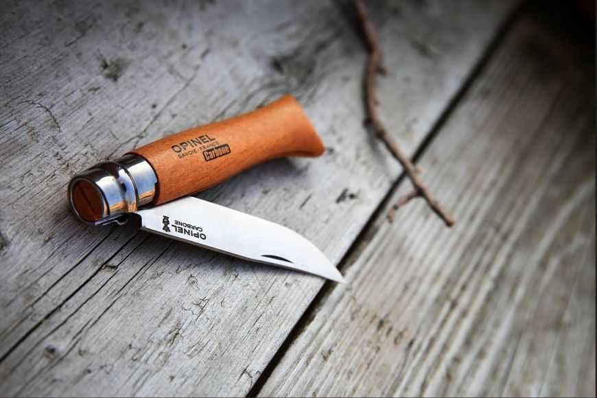 Нож туристический Opinel №8 Carbon вуглецева сталь складной углеродка