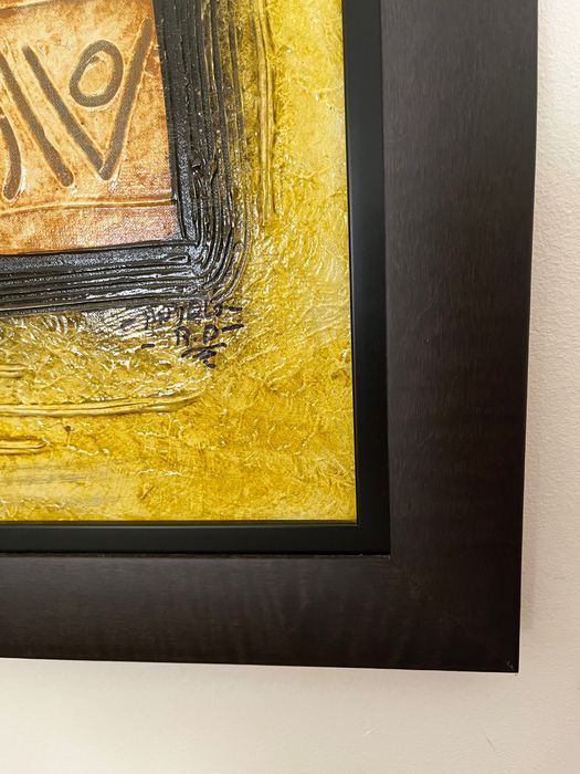 Tela originária de Moçambique, emoldurada, perfeito estado