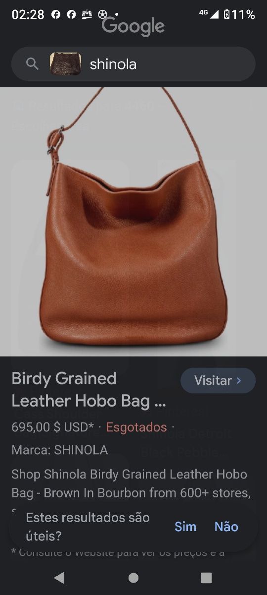 Carteira Shinola Detroit Bourbon Mini Birdy Hobe-Impecável