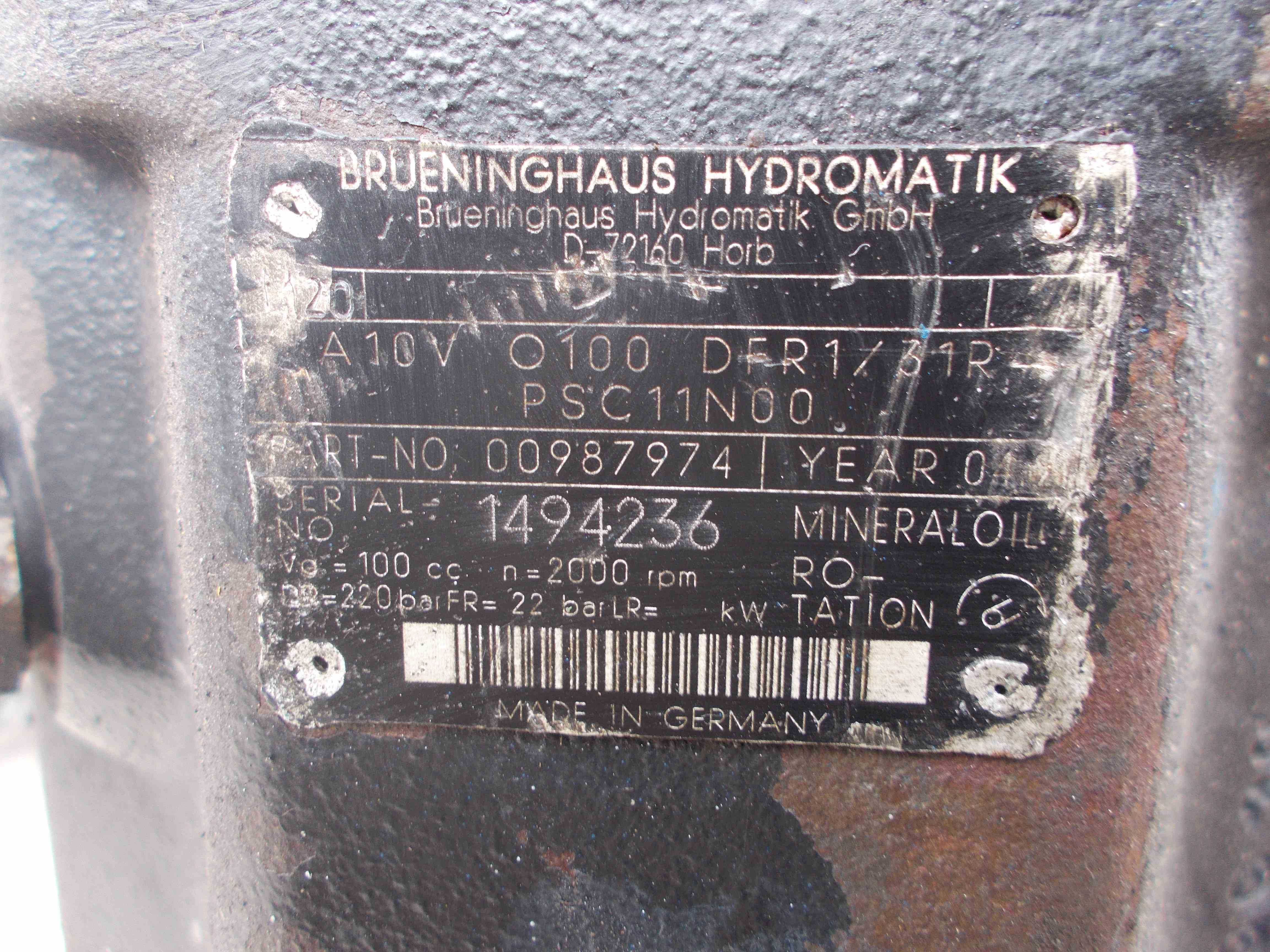 Pompa hydrauliczna LS BRUENINGHAUS HYDROMATIC A10V O100 DFR1/31R