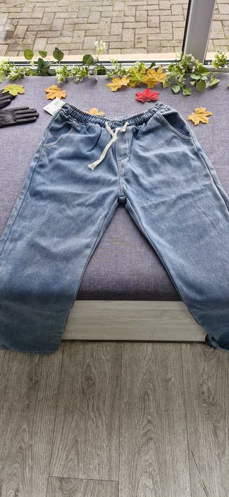 Штани теплі джинси плюш фліс зима