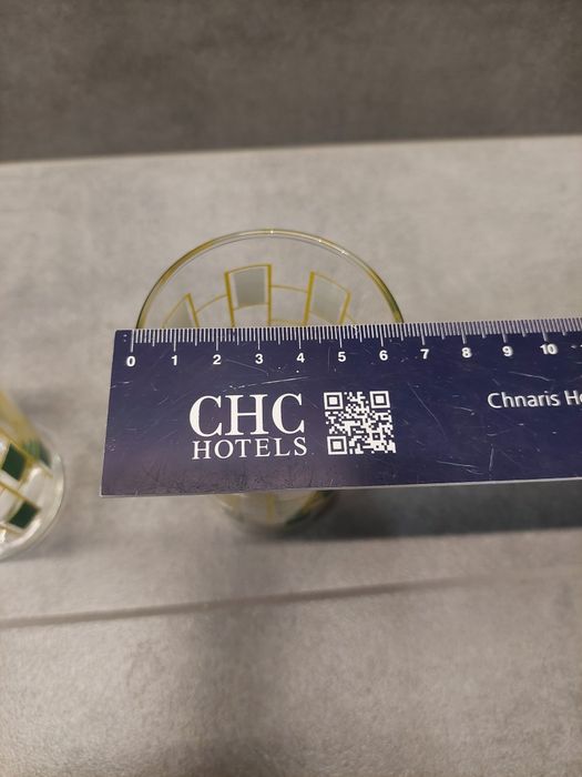 Zestaw szklanek w prostokąty prl vintage