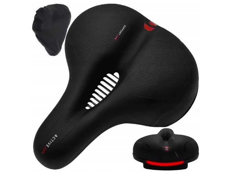Siodełko Rowerowe Wygodne Miękkie Sportowe Siodło Duże + Pokrowiec