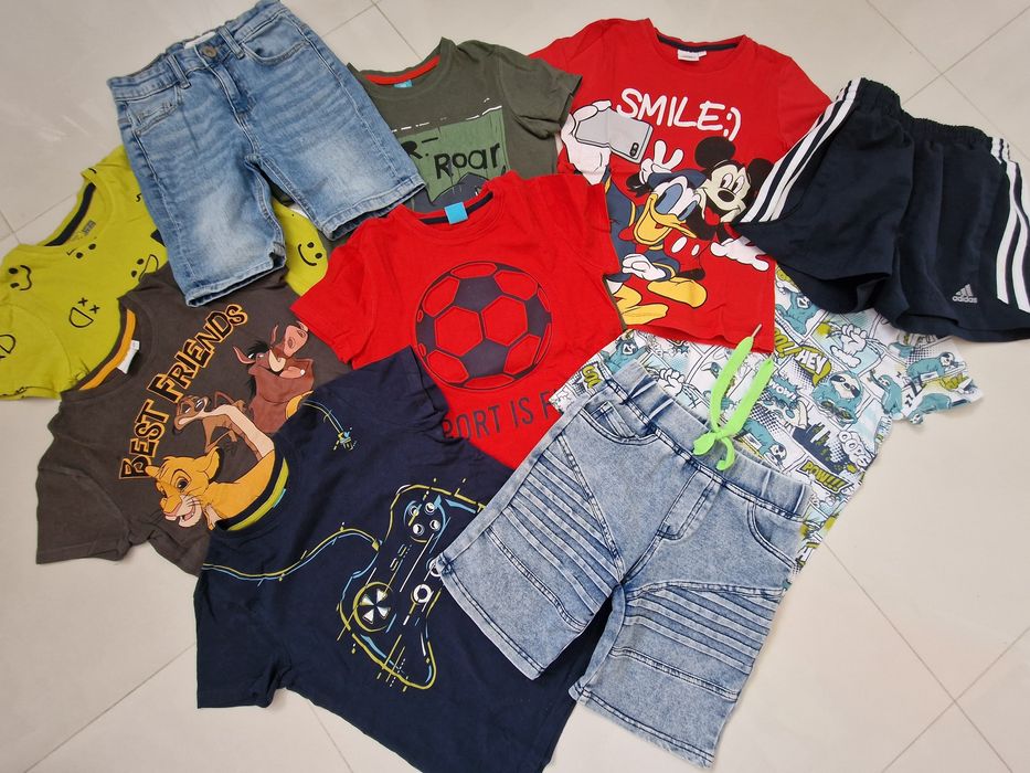 Zestaw ubrań letnich dla chłopca rozm. 122/128 t-shirty Pepco 
Szorty