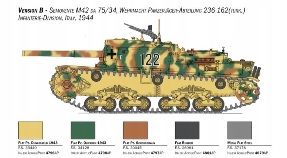Czołg Semovente M42 model 1:35 Italeri 6584