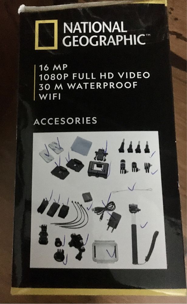 Câmara de ação Action camara Waterproof Full HD Wifi arnês acessórios