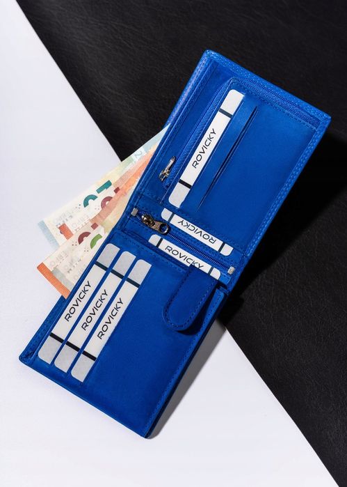 duży, skórzany portfel męski bez zapięcia - always wild