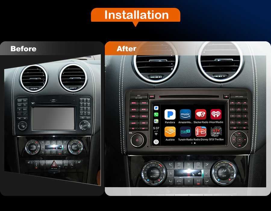 Auto-rádio 2 din android 14 128GB para Mercedes ML W164 GL X164