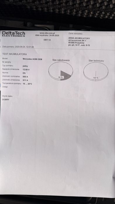 Akumulator oryginalny mercedes Benz 12V 92Ah 850A