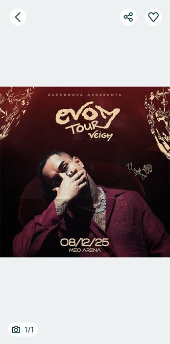 Bilhetes concerto VEIGH eu venci o mundo