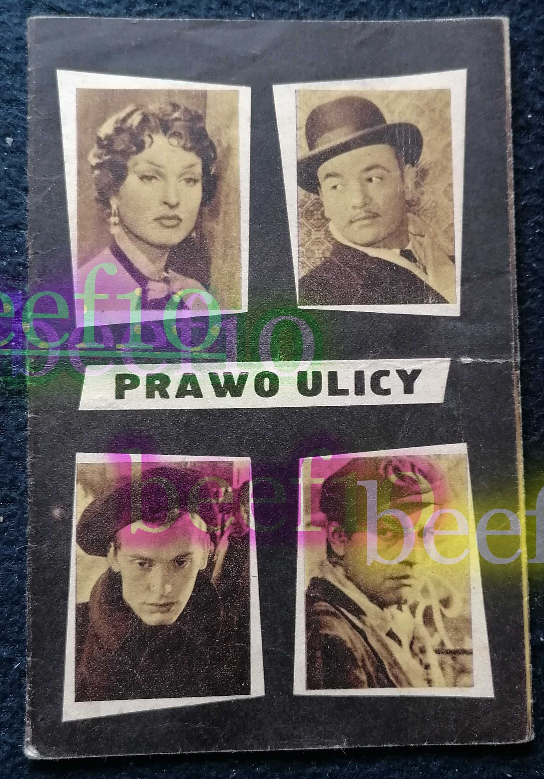 Ulotka filmowa "Prawo ulicy" - oryginał 1956 rok.