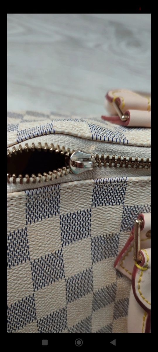 Kuferek Louis torebka damska shopperka Paris do ręki w kratę