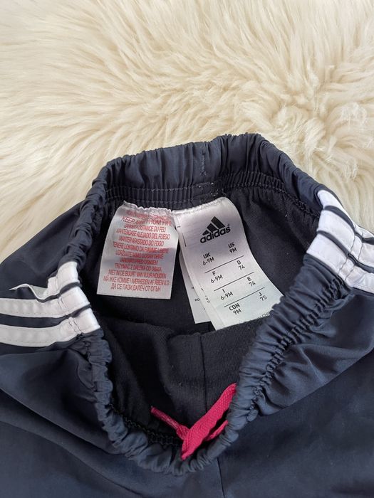 Adidas ortalionowe dresy spodnie dresowe granatowe 6 9 miesięcy 68 72