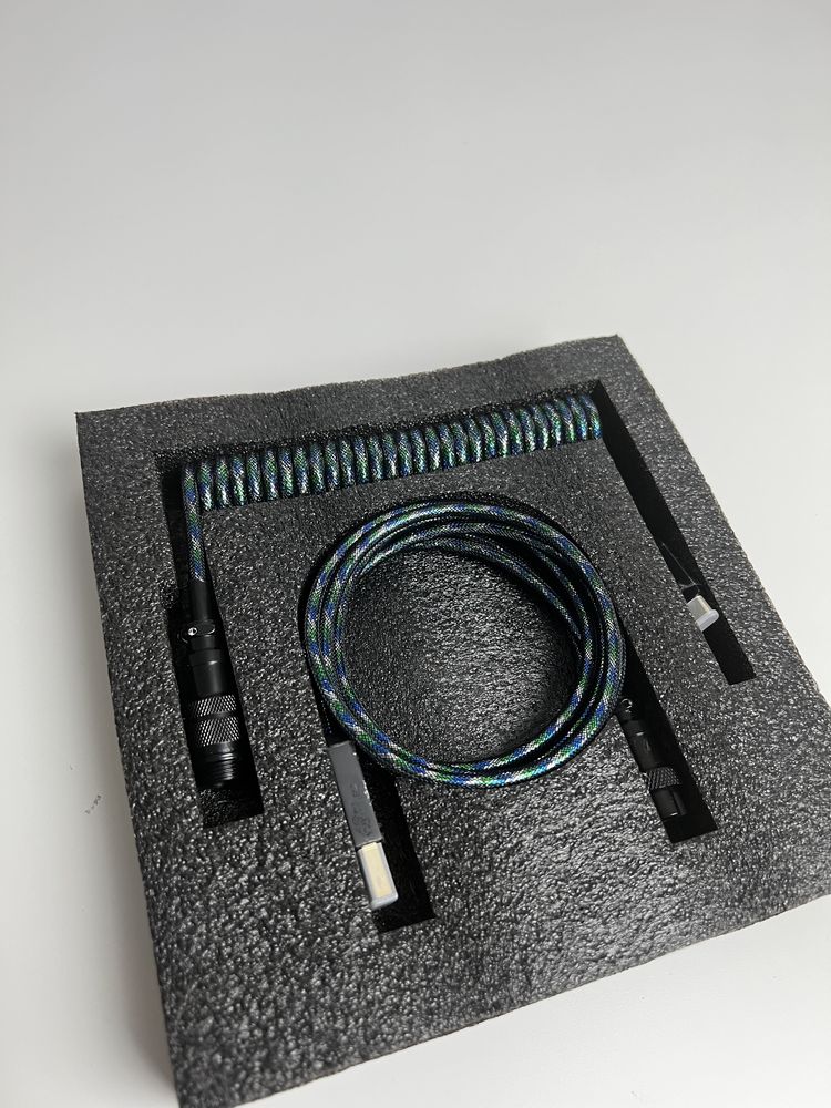 Cabo para teclado coiled com conector GX16 preto