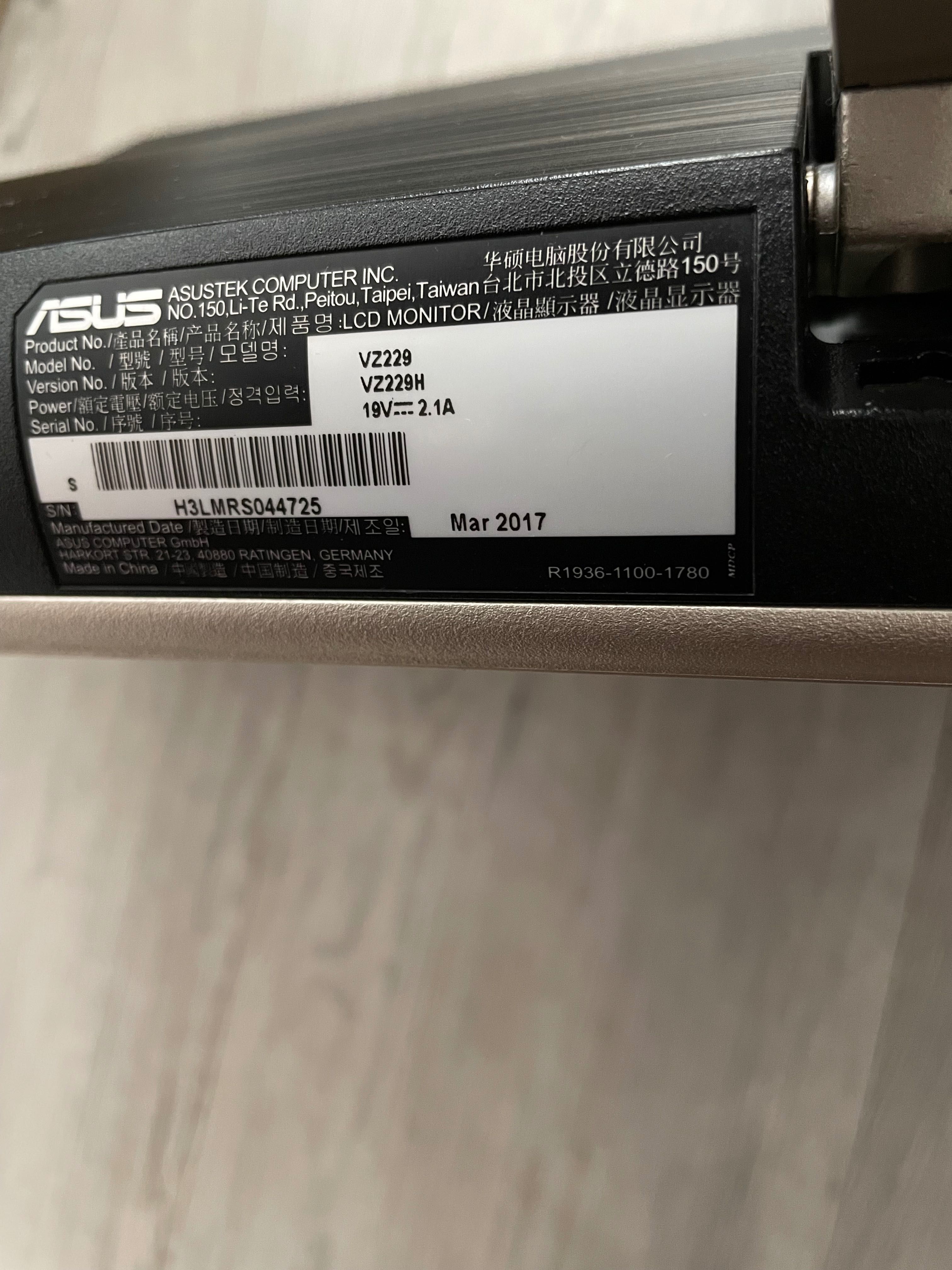 Monitor ASUS VZ229H – 21,5", IPS, Full HD