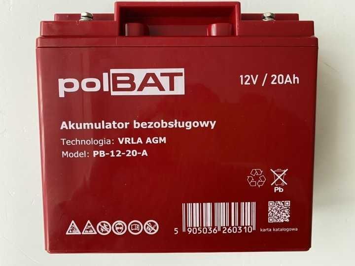 Аккумуляторная батарея гелевая Polbat AGM 12V 20Ah (PB-12-20-A)