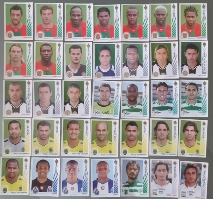 Lote de cromos recuperados "Futebol 06-07" (lista na última foto)