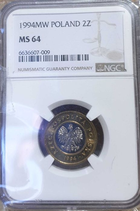 2 złote 1994 ngc ms64