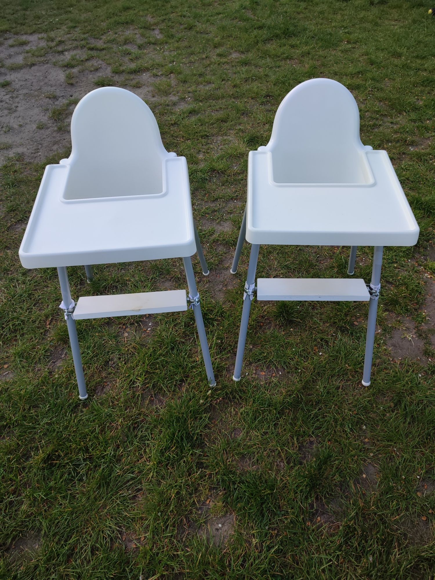Krzesełko do karmienia Antilop Ikea z podnóżkiem dwie sztuki bliźniaki