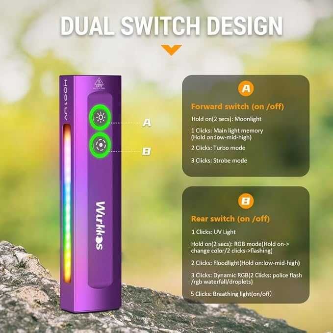 Latarka wielofunkcyjna EDC Wurkkos HD01 1200lm + UV