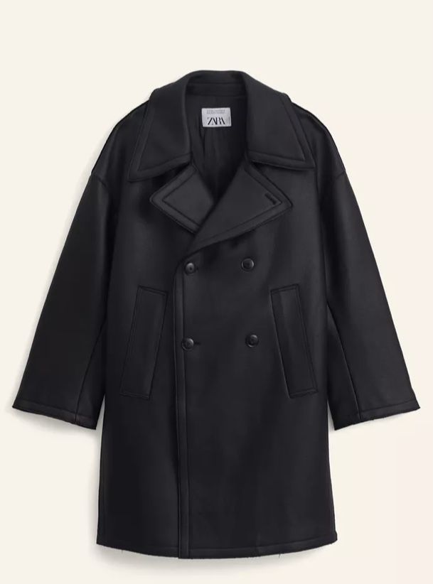 Zara Man wool limited edition relaxed luźny płaszcz S-M