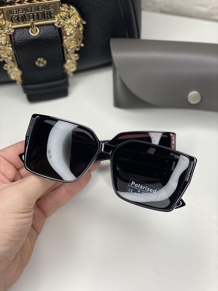 Женские солнцезащитные очки MIU MIU Polarized коричневые бабочки черны