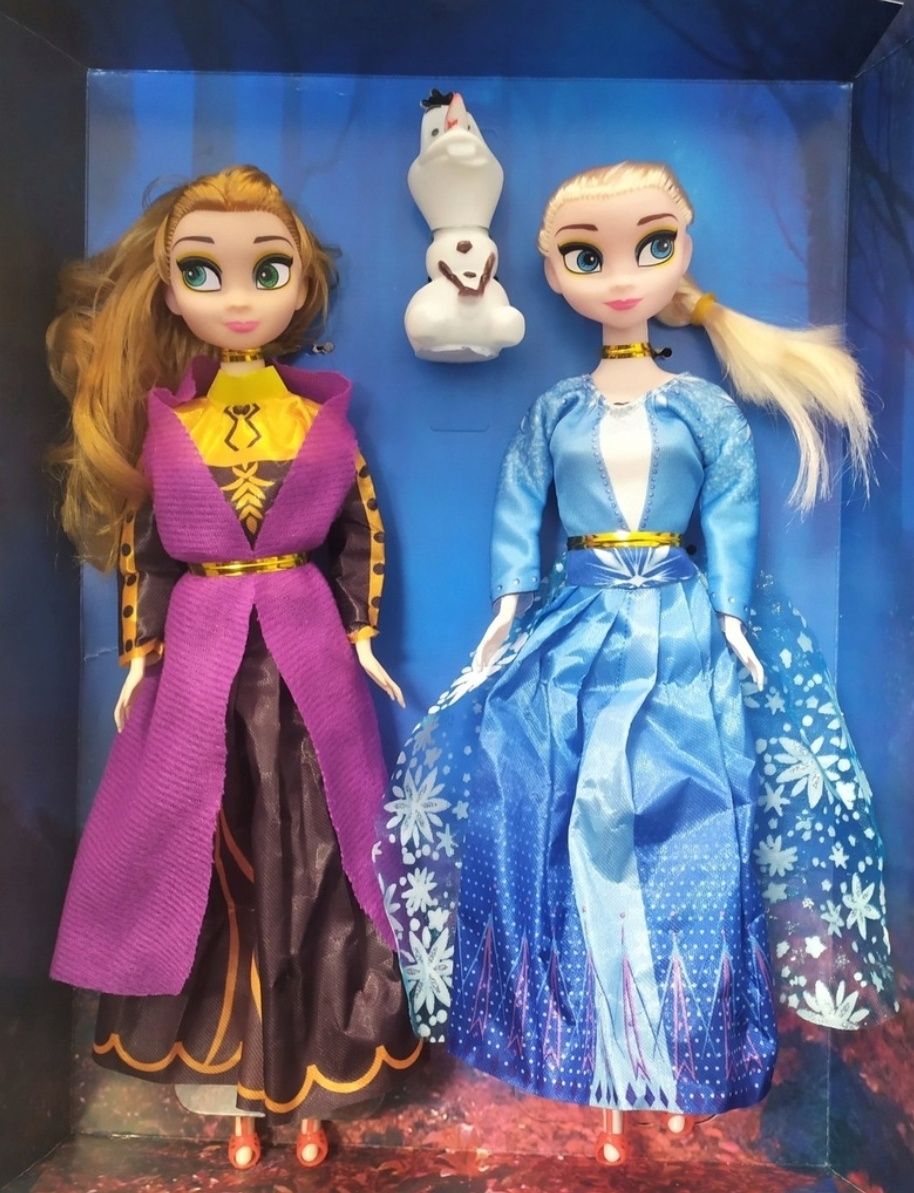 2 duże interaktywne lalki Frozen Elsa Anna Olaf akcesoria śpiewające