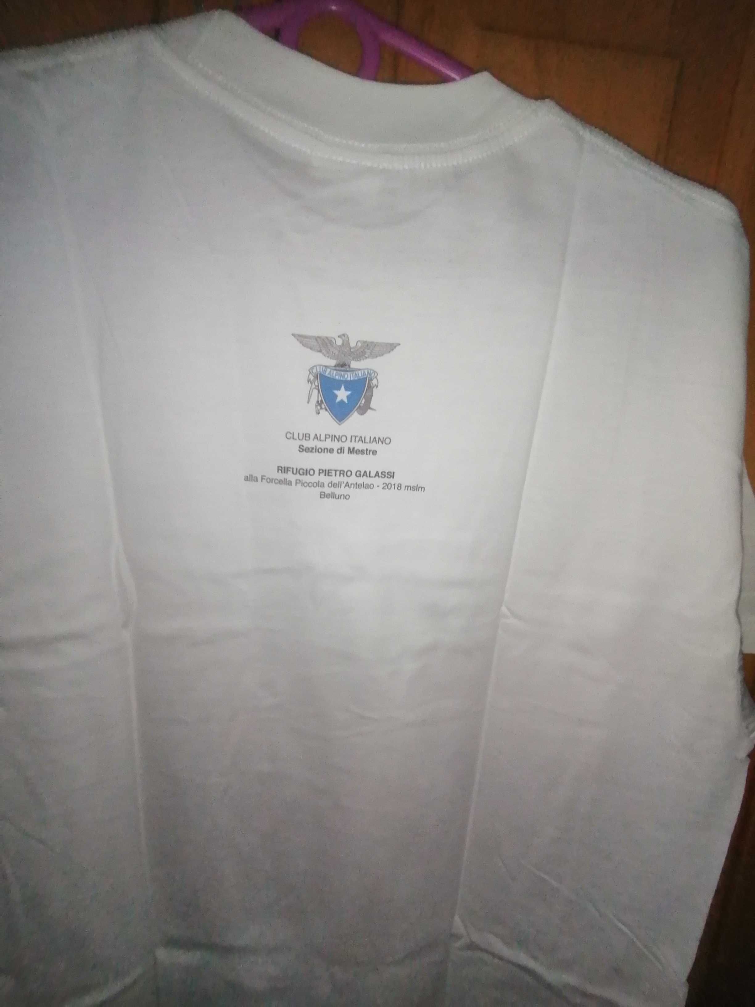 Szarotka Alpy Dolomity L/XL nowy T-shirt ze schroniska Galassi Włochy