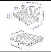 stelarz do łóżka/sofa rozkładana dwuosobowa ikea z szufladą