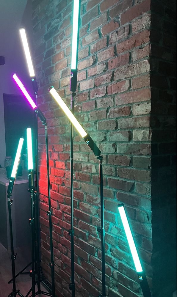 Lampy LED rgb na akumualtor do fotobudki 360