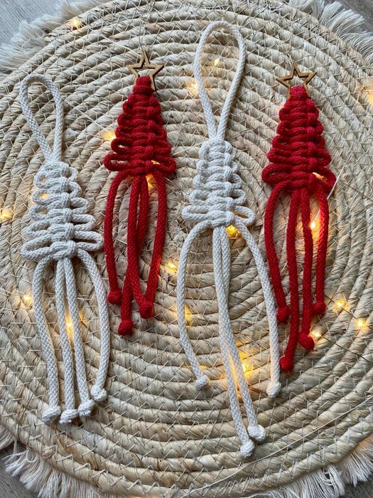 Ozdoby choinkowe Boże Narodzenie makrama