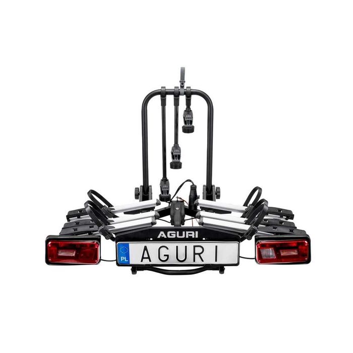 Bagażnik Platforma Rowerowa Aguri Krab 3 Srebrna  Składana Nowość