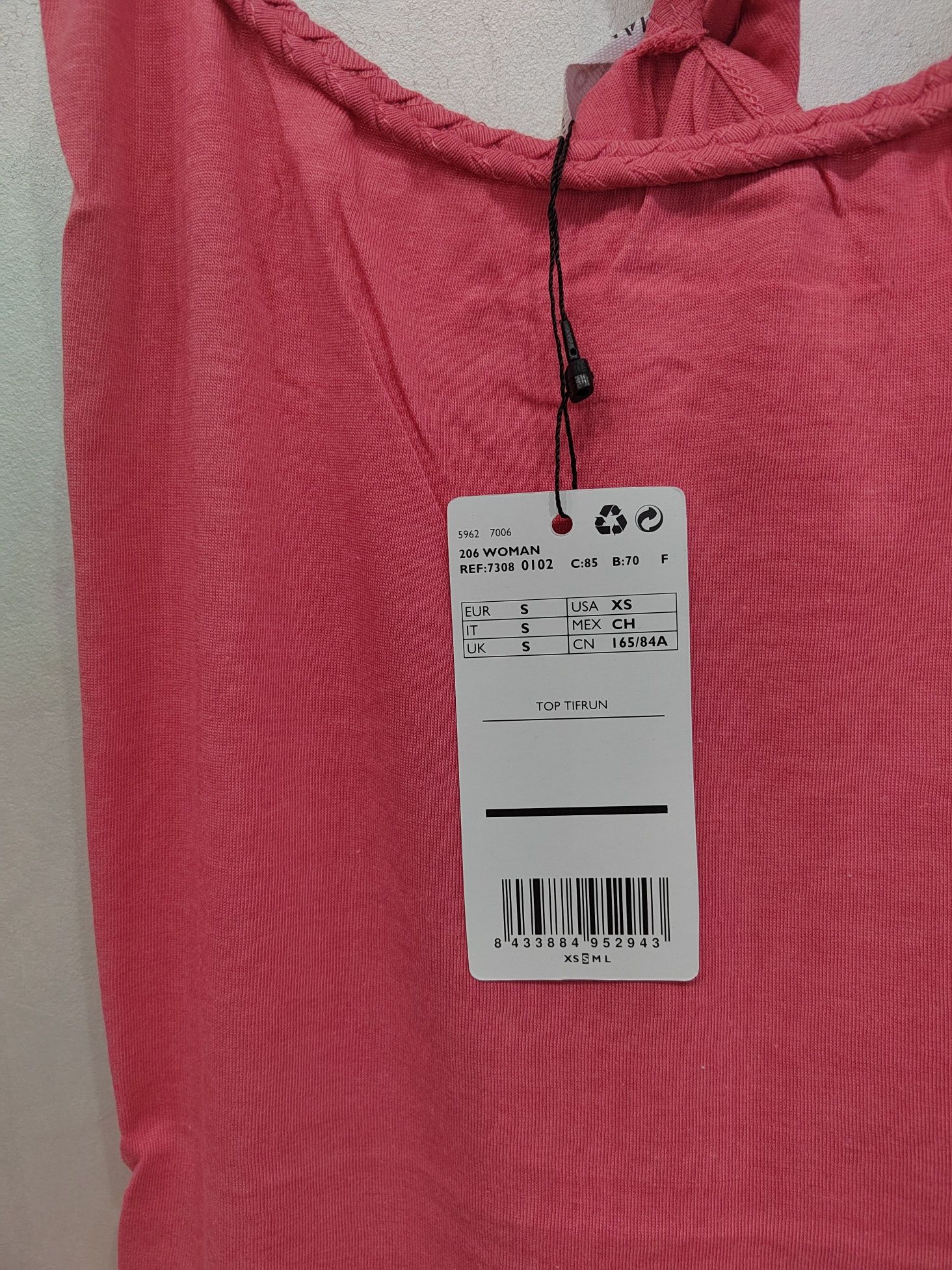 Nowa różowa pudrowa bluzka koszulka damska mango letnia S 36