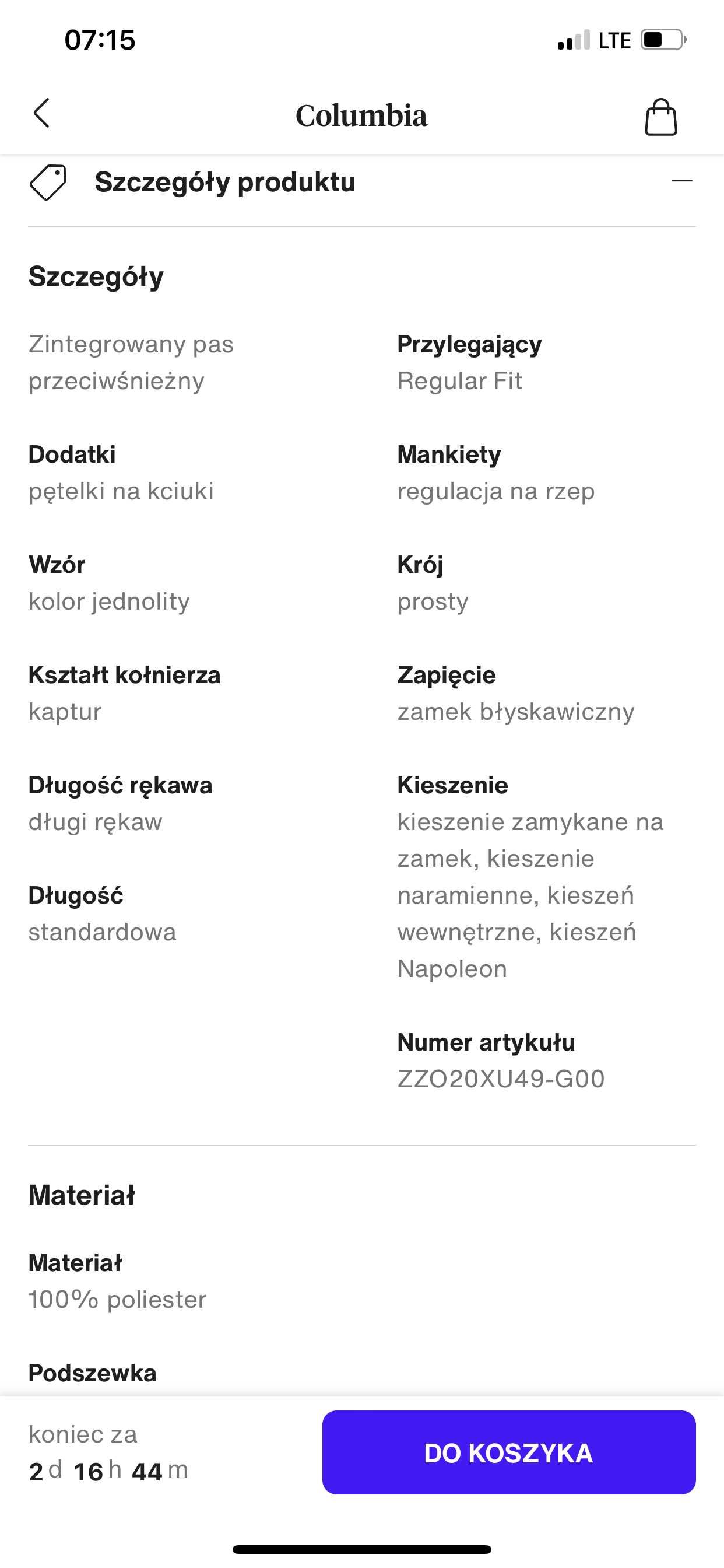 Kurtka zimowa Columbia w bdb stanie -250zł