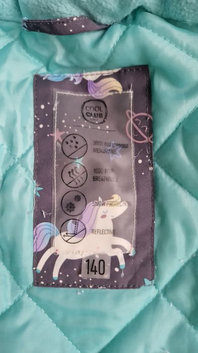 Kurtka narciarska cool club jednorożce 140