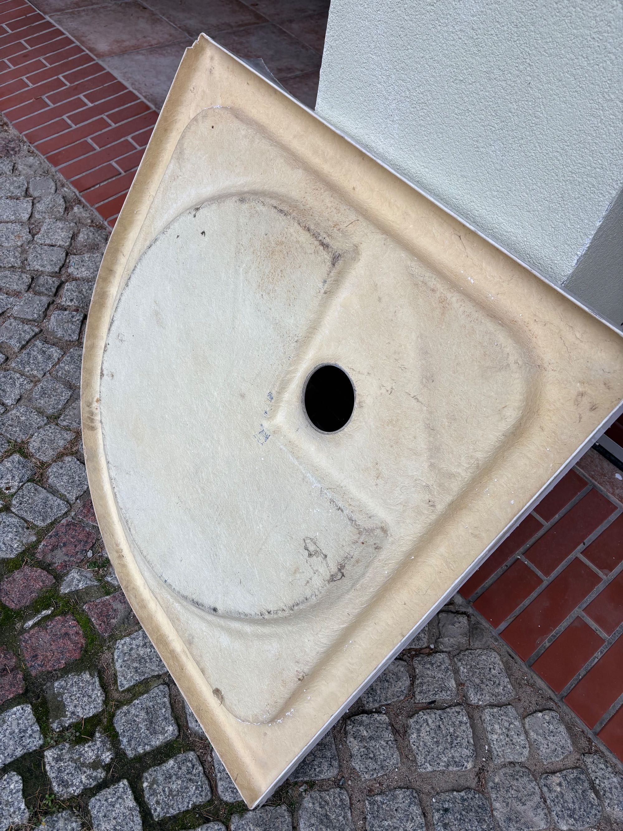 Brodzik biały półokrągły  90x90